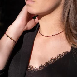 Collier Femme Sloya Paloma en pierres Grenat