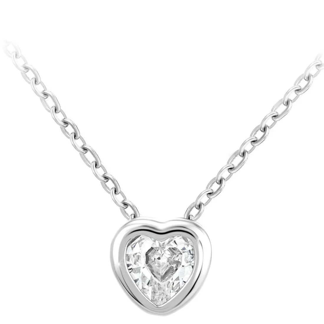 Collier Femme So Charm - B3084-ARGENT - Collier Coeur Argenté