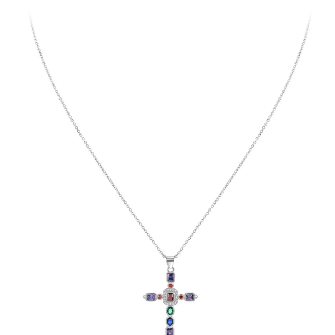 Collier Femme So Charm - B2684 - Collier Croix Argenté