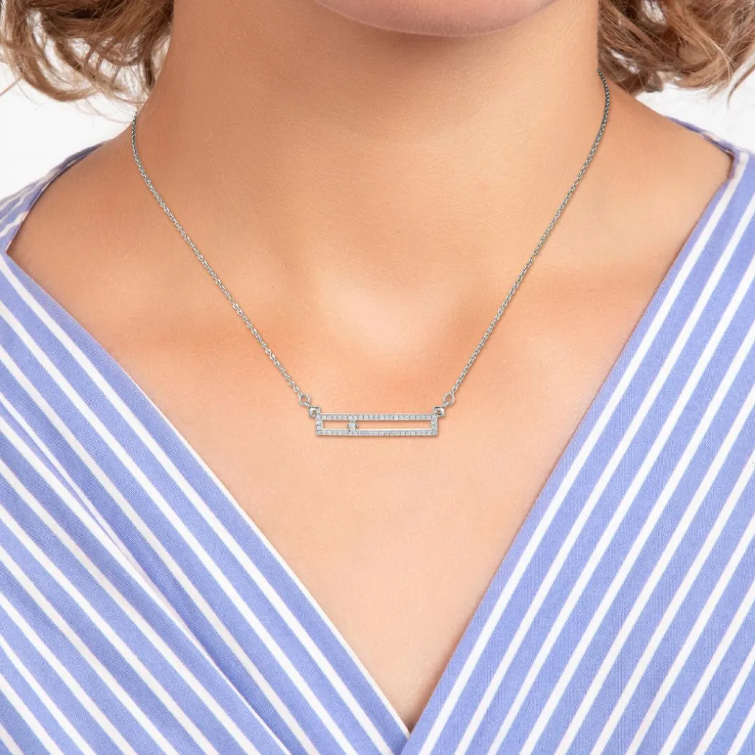 Collier Femme So Charm - BD3305-ARGENT-DIAMANT - Collier Mode Argenté