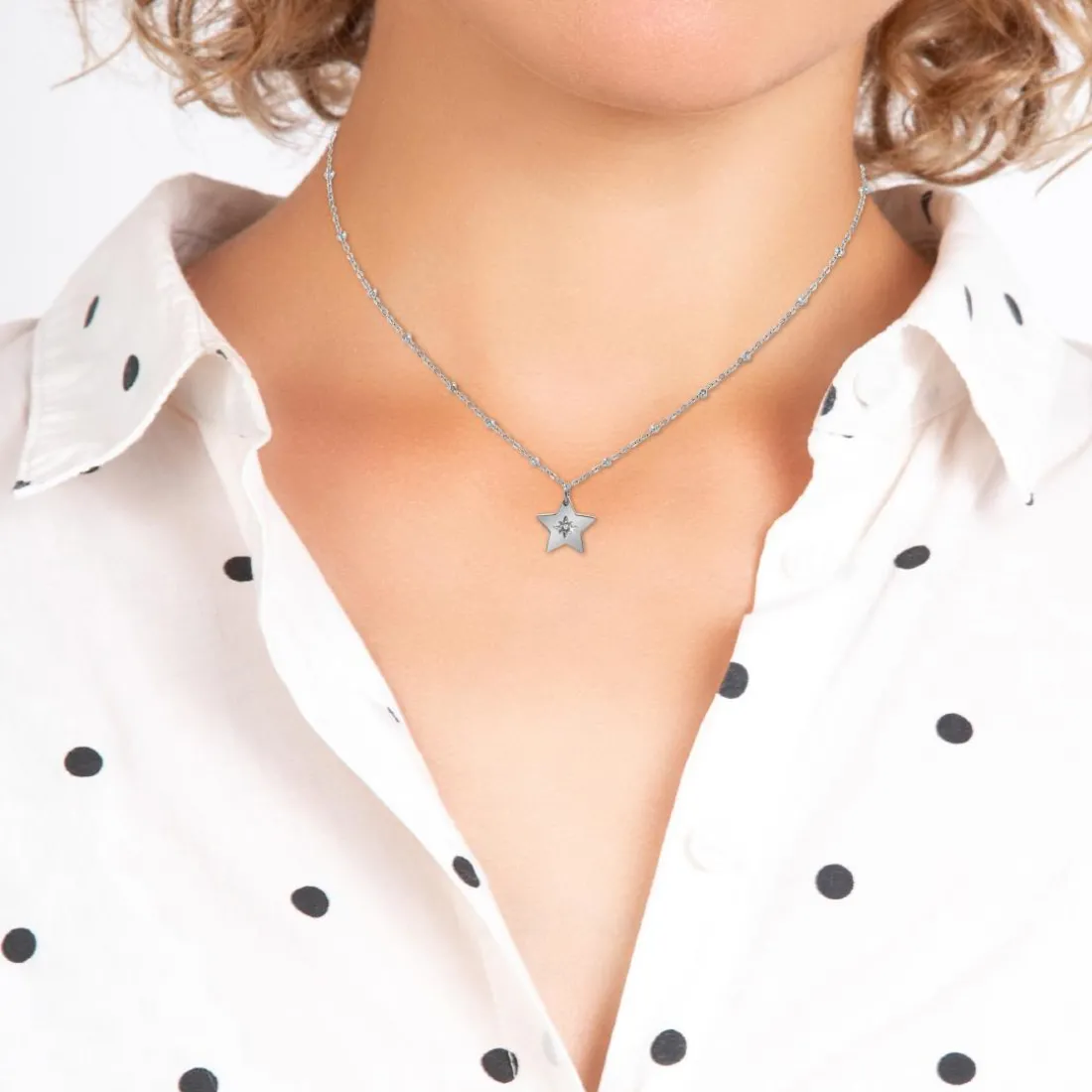 Collier Femme So Charm - BD4098-ARGENT - Collier Étoile Argenté