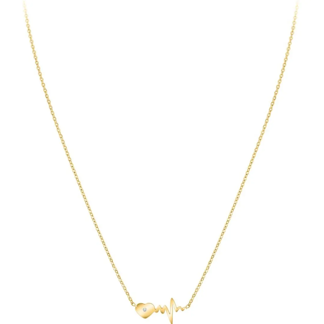 Collier Femme So Charm - BD2757-COLLIER-DORE-DIAMANT-BLANC - Collier Coeur Doré