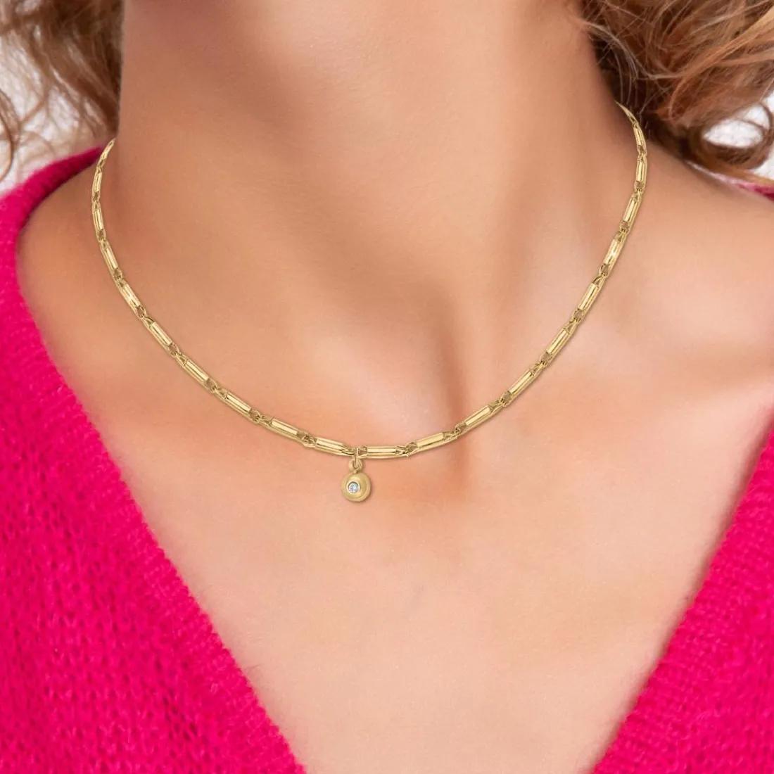 Collier Femme So Charm - BD2372-DORE-DIAMANT - Collier Mode Doré
