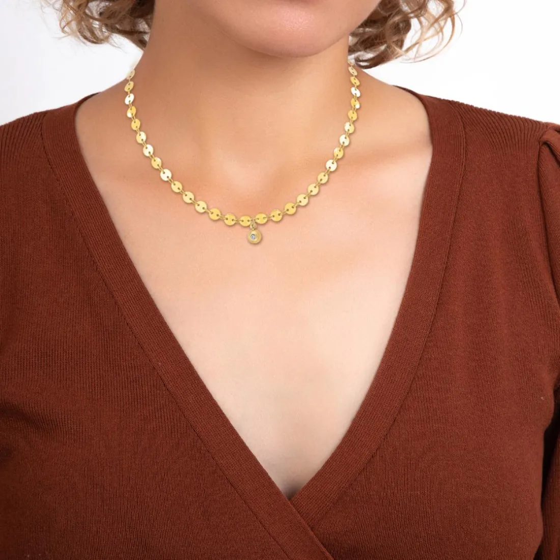 Collier Femme So Charm - BD2392-DORE-DIAMANT - Collier Mode Doré