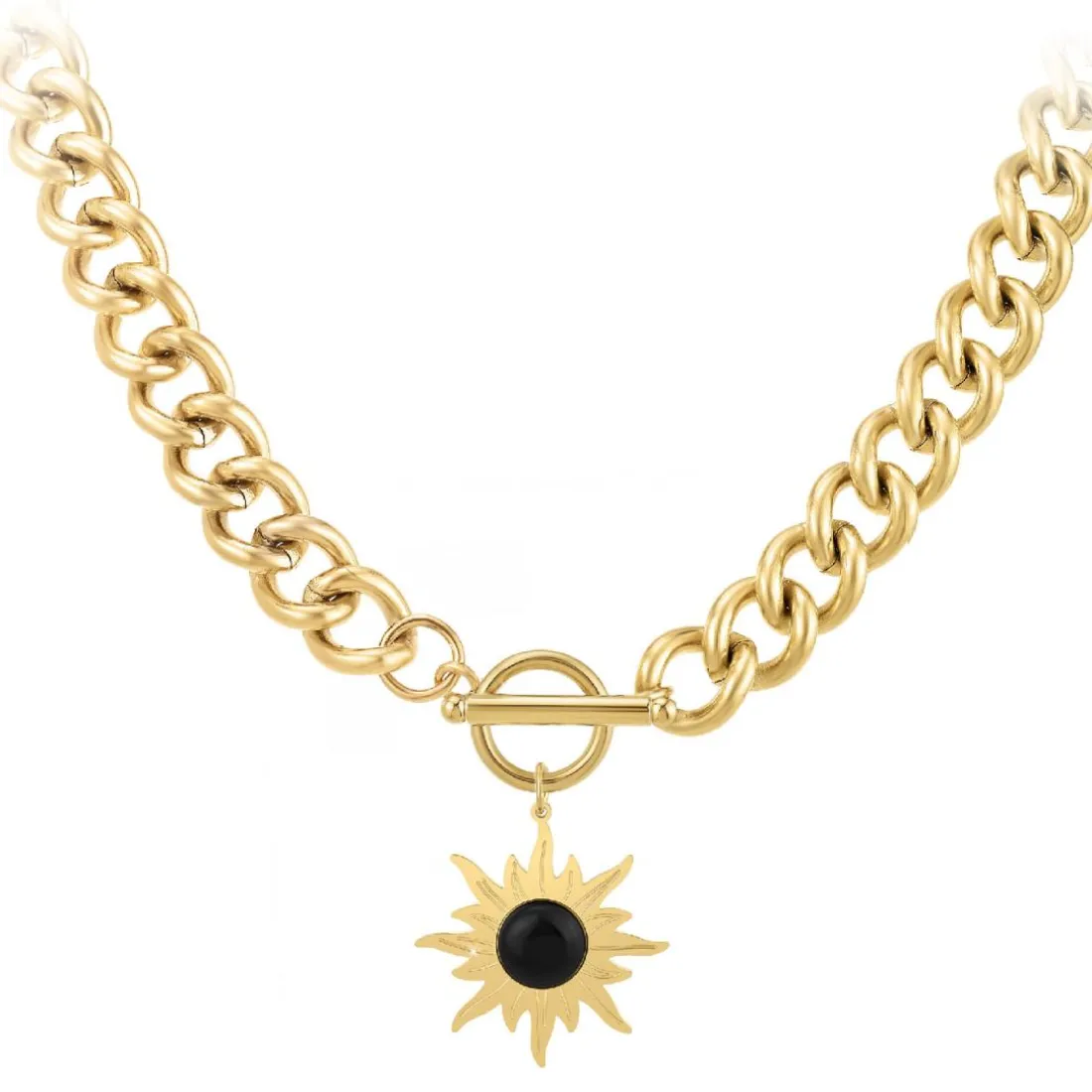 Collier Femme So Charm - B3180-DORE+B3383-DORE-ONYX Doré