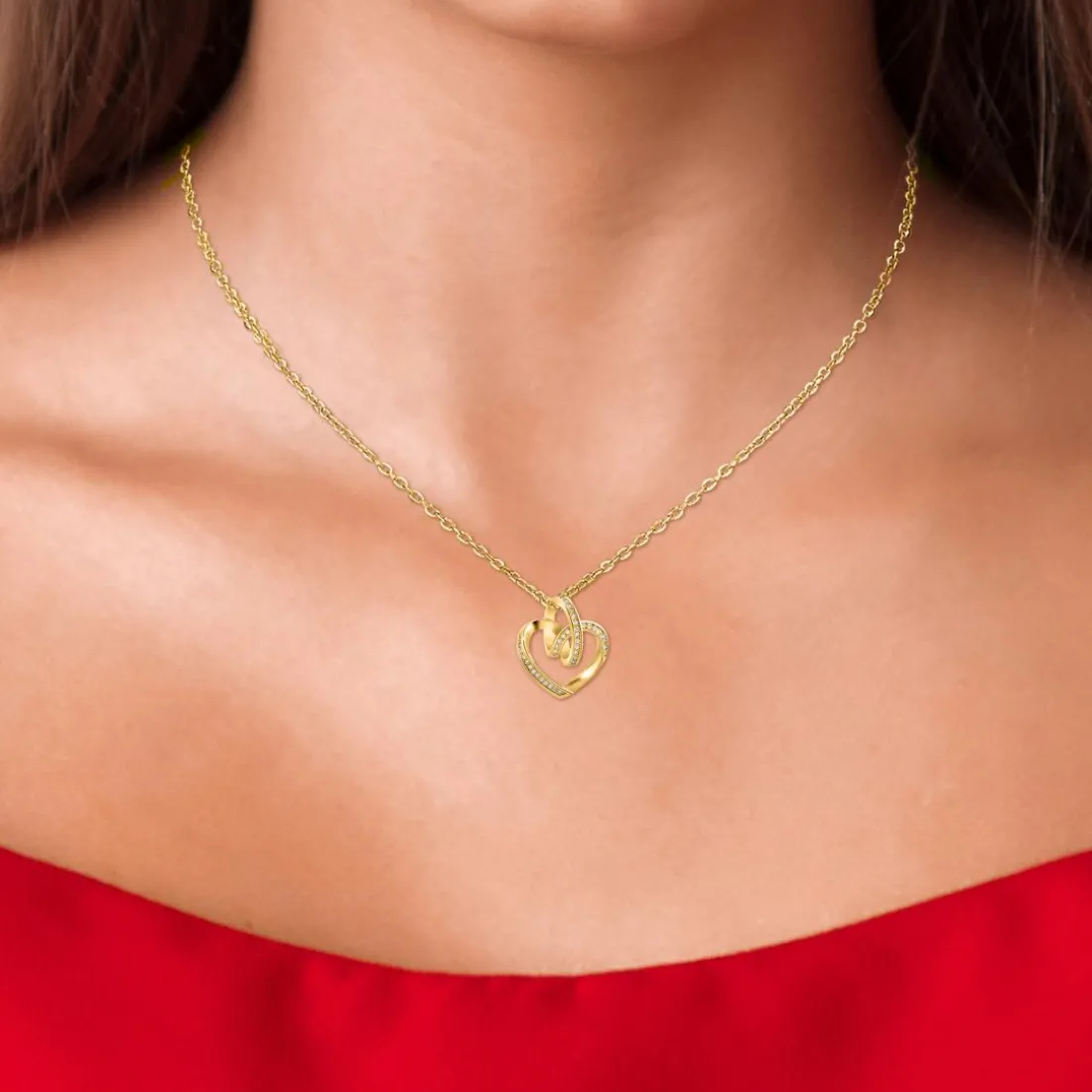 Collier Femme So Charm - B2809-DORE - Collier Coeur Doré