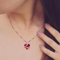 Collier Femme So Charm - BS1409-RED - Collier Coeur Argenté