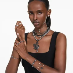 Collier Femme Swarovski Swan - 5678045 noir,doré rose