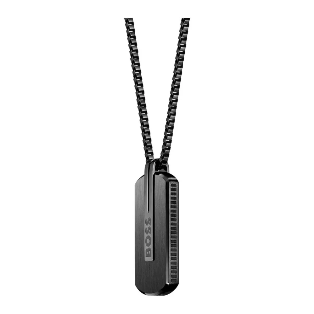 Collier Homme Boss Bijoux en Acier Noir