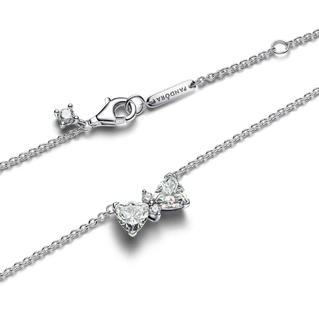 Collier Nœud Scintillant Argent