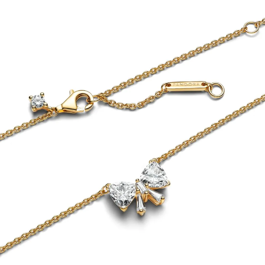 Collier Nœud Scintillant Doré