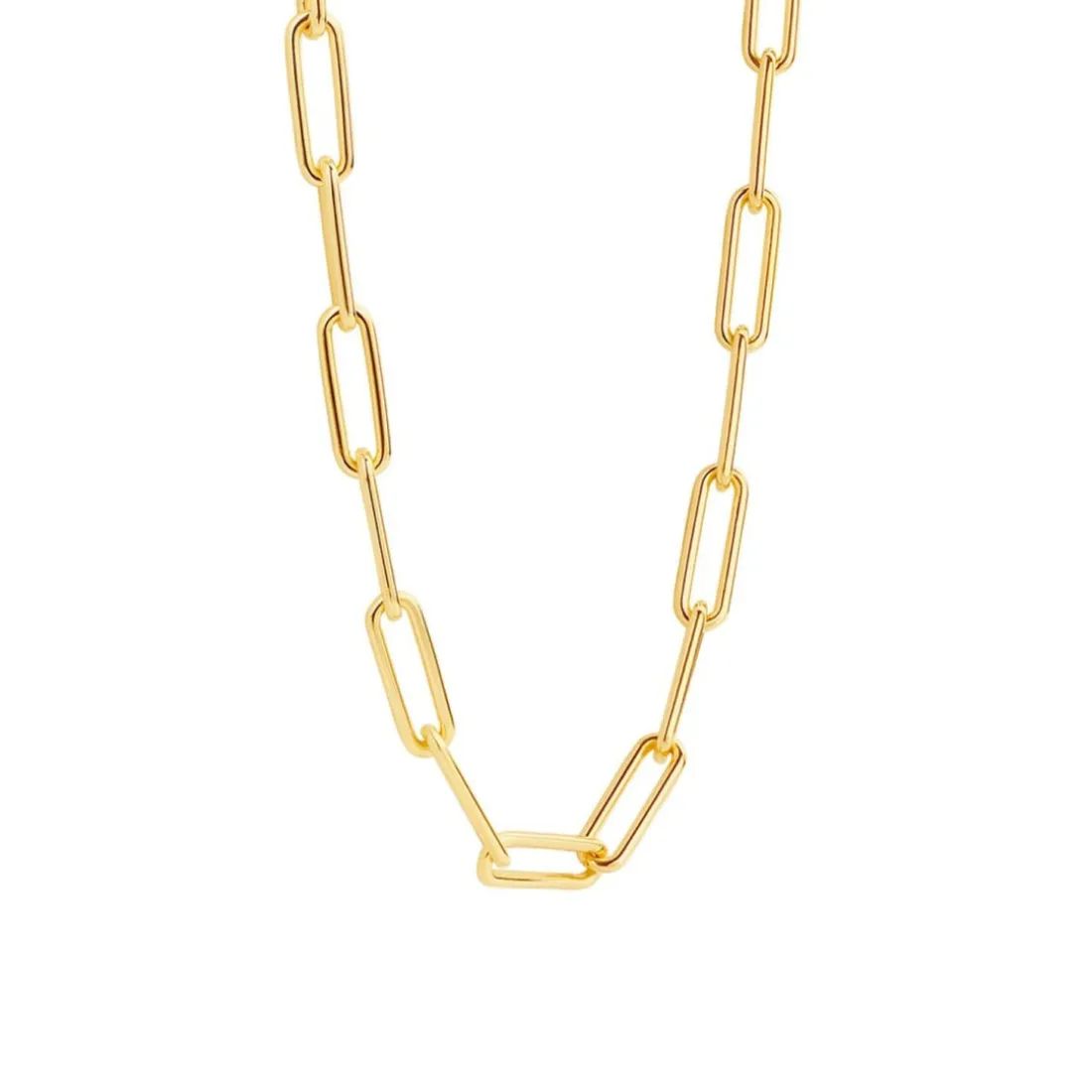 Collier Ti Sento 3937SY - argent doré grandes mailles rectangulaires Femme