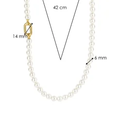 Collier Ti Sento - 34050YP Argent Doré Et Perles Synthétiques