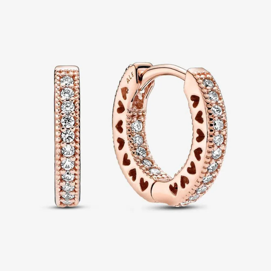 Créoles Cœur Pavé Signature Pandora