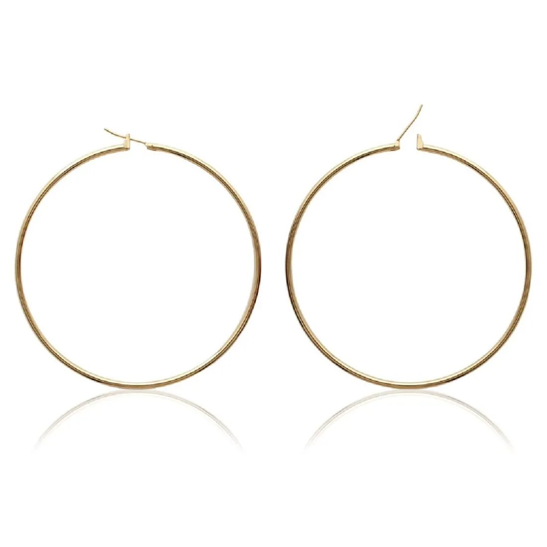 Créoles femme plaqué or 7 mm simples - YUUW0