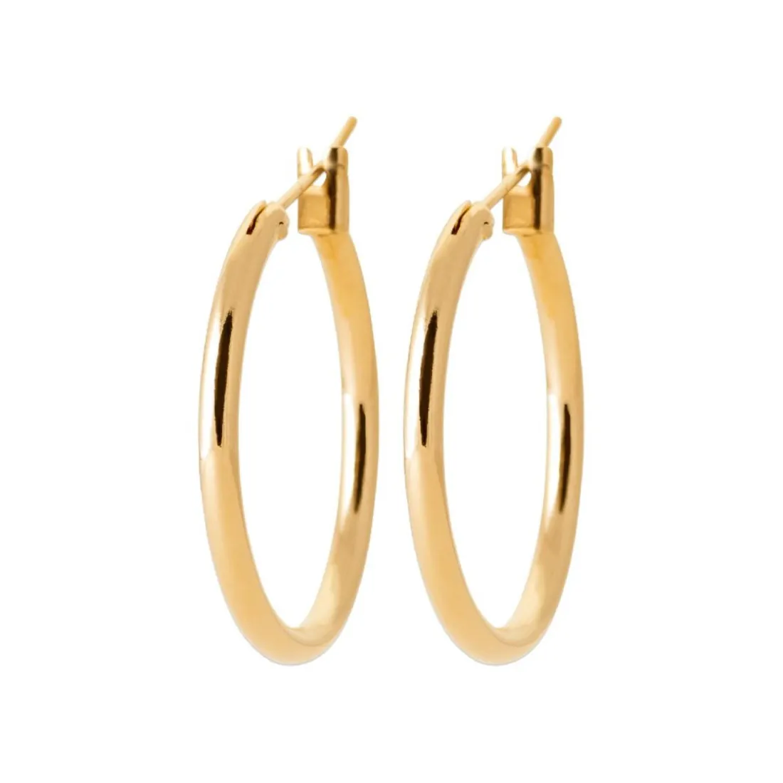 Créoles femme plaqué or 2 mm simples - YUUY0