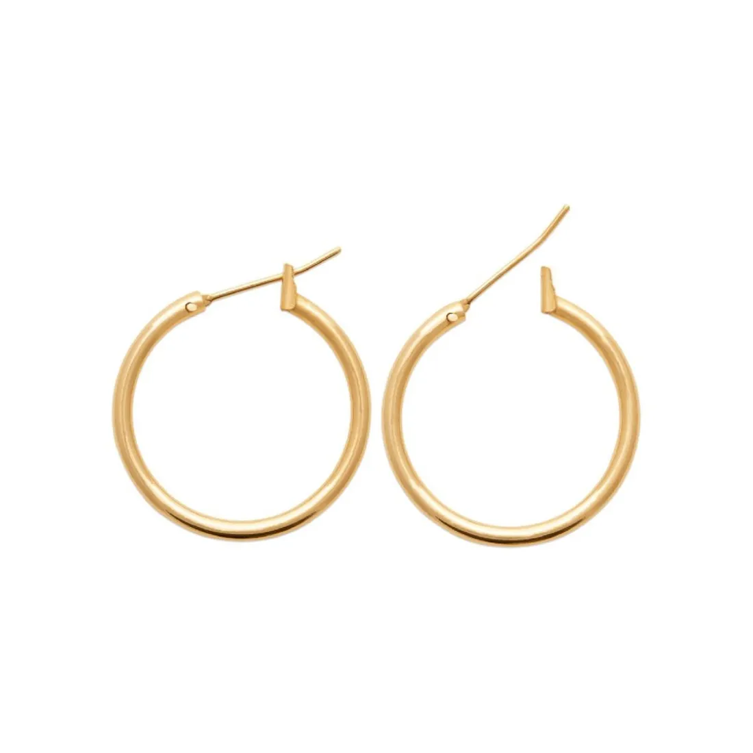 Créoles femme plaqué or 2 mm simples - YUUY0