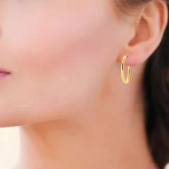 Créoles femme plaqué or 4 mm - Y0Y33VZ40