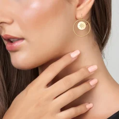Créoles So Charm - BD2318-BO-DORE-DIAMANT-BLANC - Boucles D'Oreilles Dorées