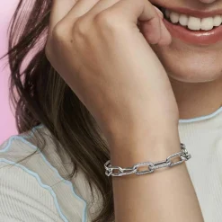 Double Link métallique Pavé argent Pandora ME