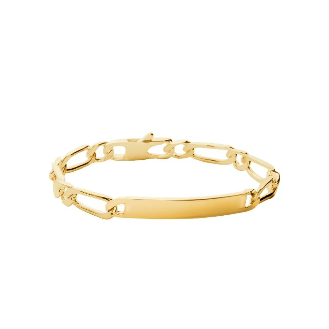 Gourmette homme maille figaro1-1 plaqué or 6 mm - 63Z006Y0