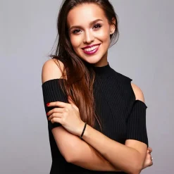 Jonc Femme So Charm - B4339-ARGENT-NOIR - Bracelet Email Argenté
