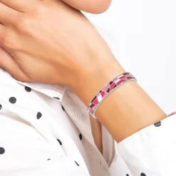 Jonc Femme So Charm - B3076 - Bracelet Email Argenté