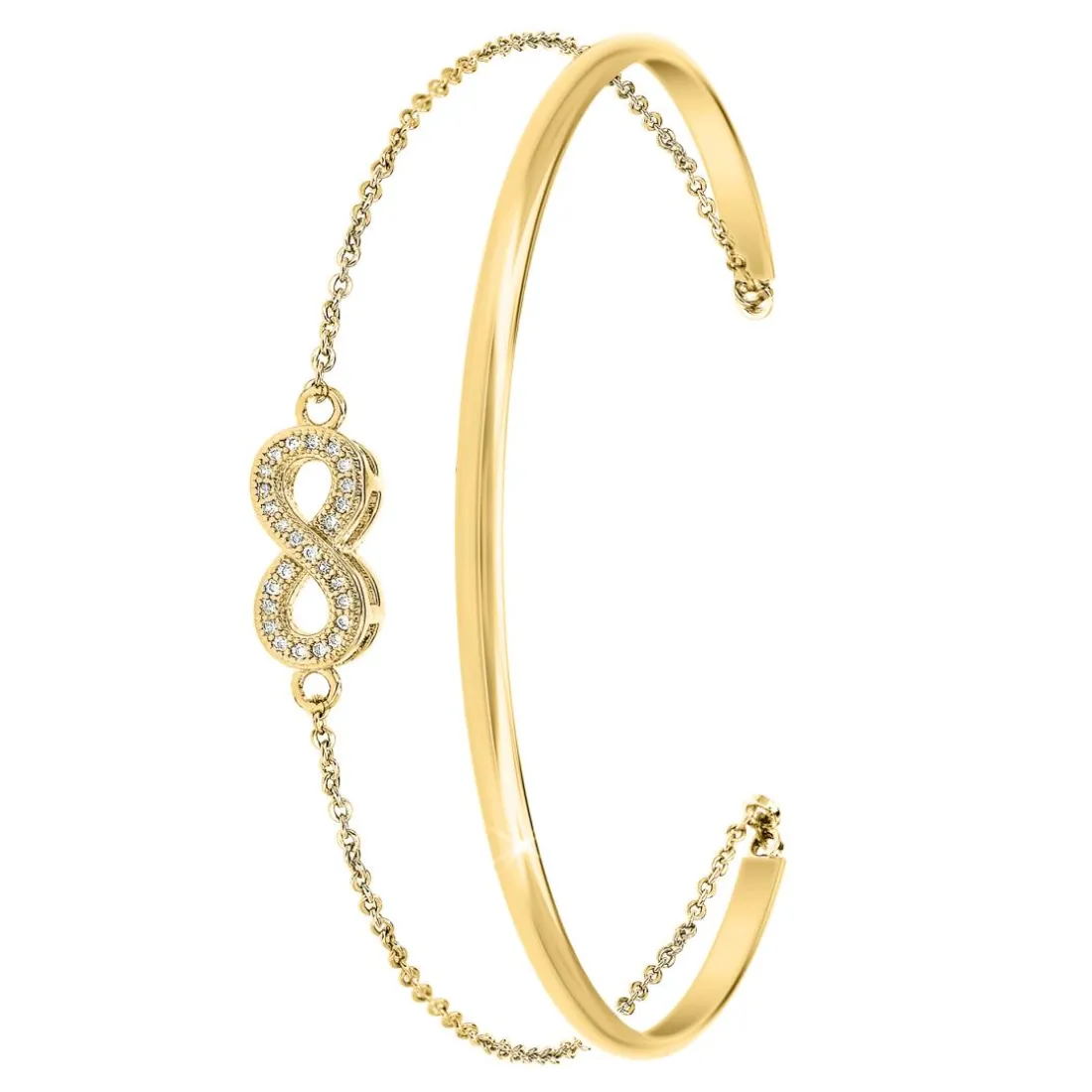 Jonc Femme So Charm - B3238-DORE - Bracelet Infini Doré