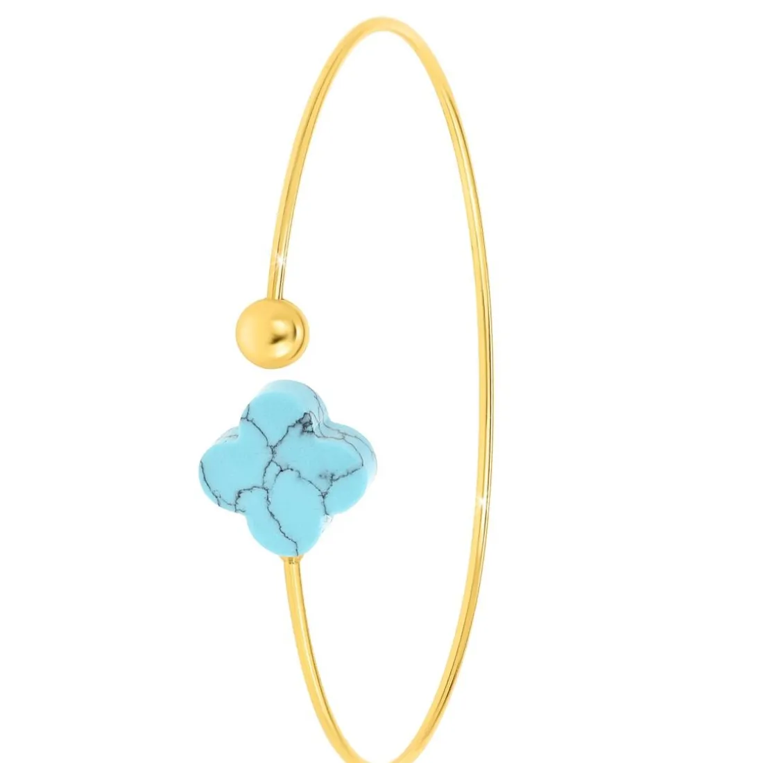 Jonc Femme So Charm - B2493-TURQUOISE - Bracelet Mode Doré