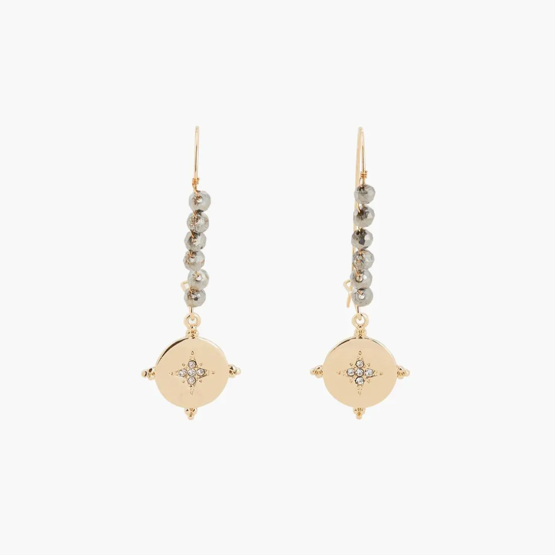 Pendantes Femme Balaboosté Dormeuse Facettes Et Piece Gravee - 3502456531833 Métal Gris