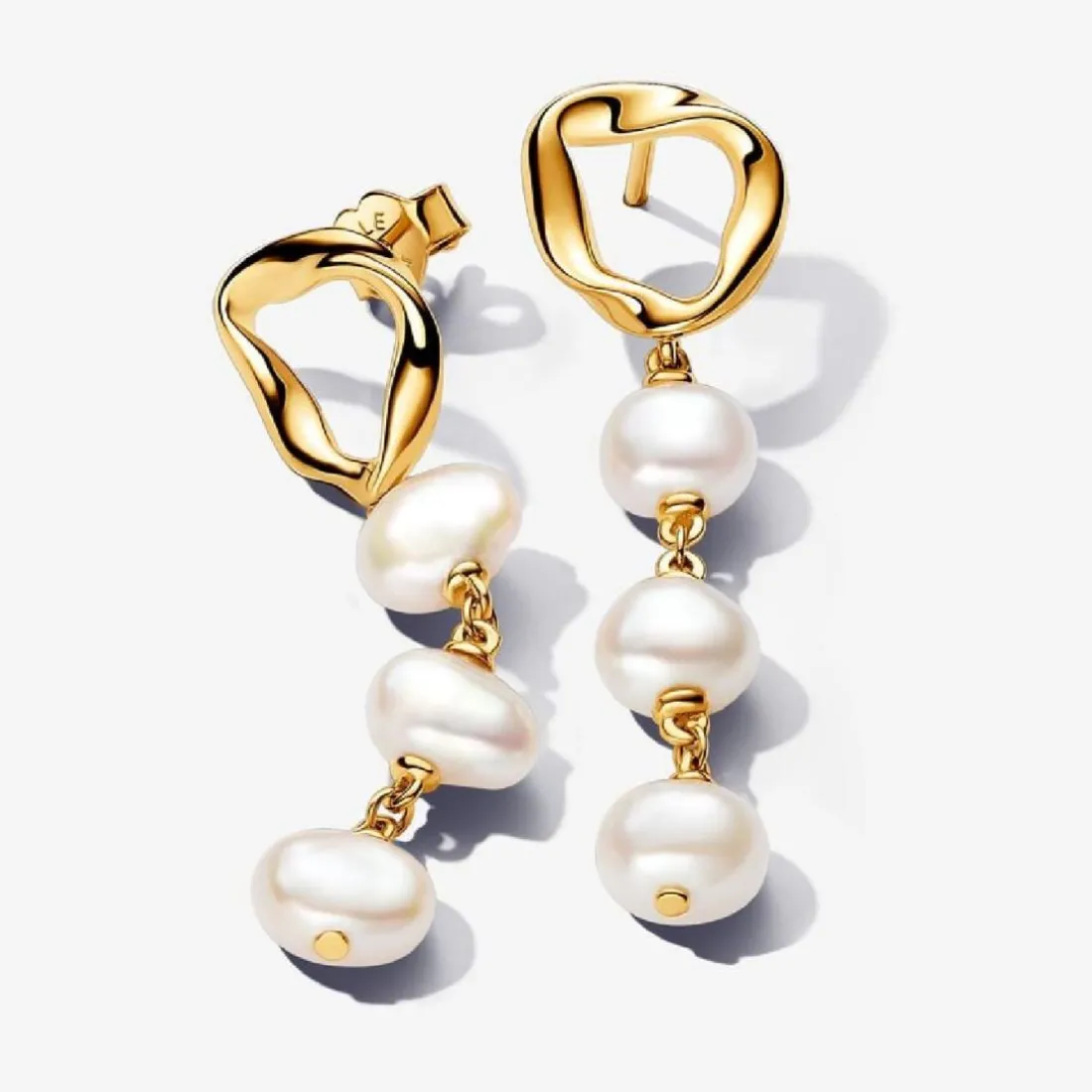 Pendants d’Oreilles Cercle Organique et Perles de Culture Baroques