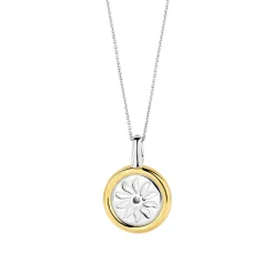 Pendentif Ti Sento - 6831TQ Argent Doré Et Pierre Synthétique Turquoise Forme Soleil