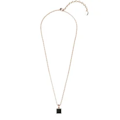 Pendentif Simple Square Or Rose et Noir