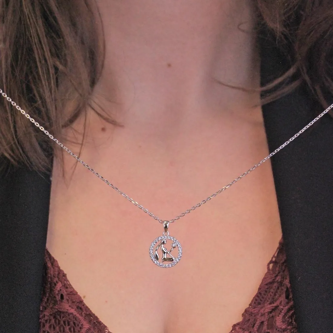 Pendentif Zodiaque Vierge Argenté