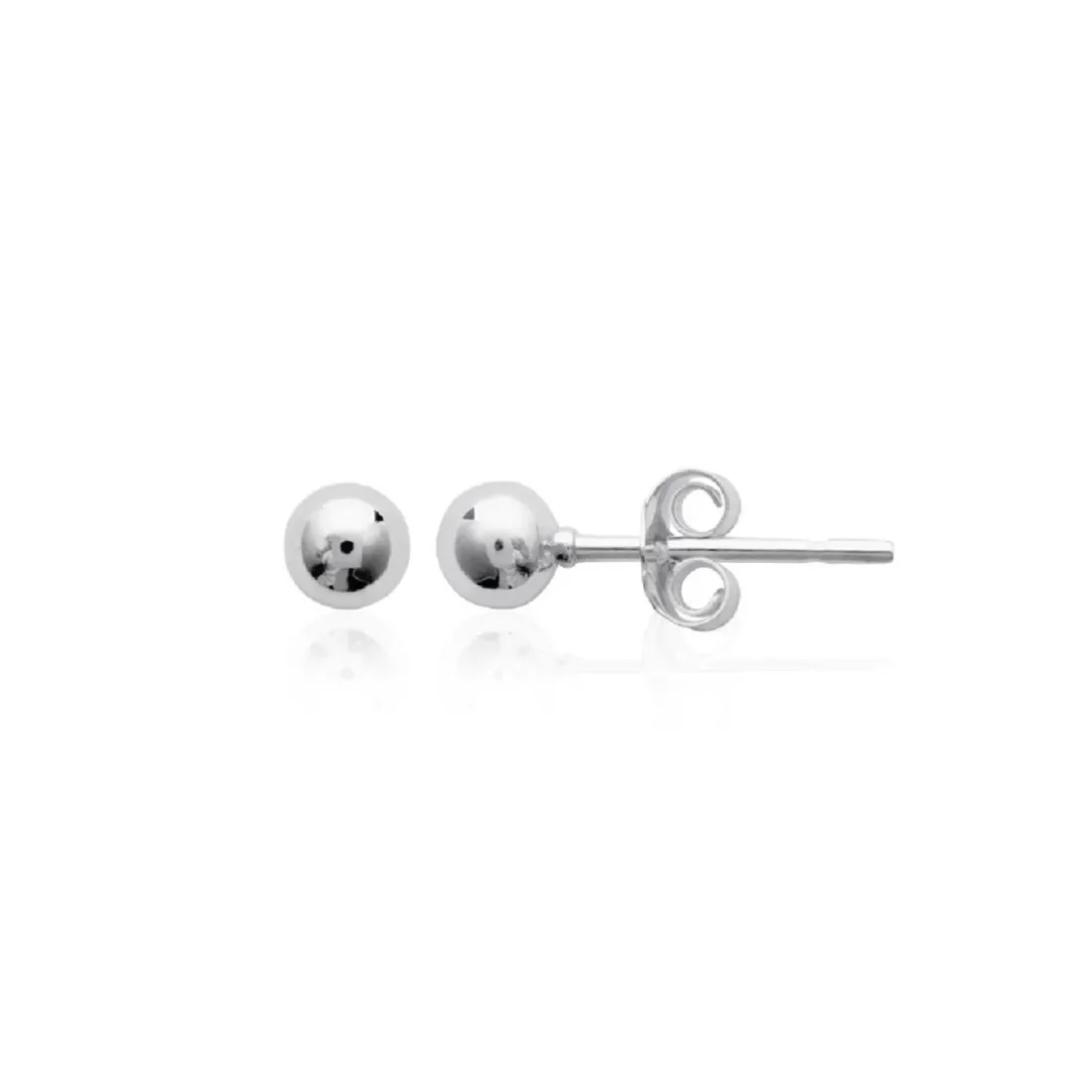 Puces argent femme rhodié boules - W0Y403Y4