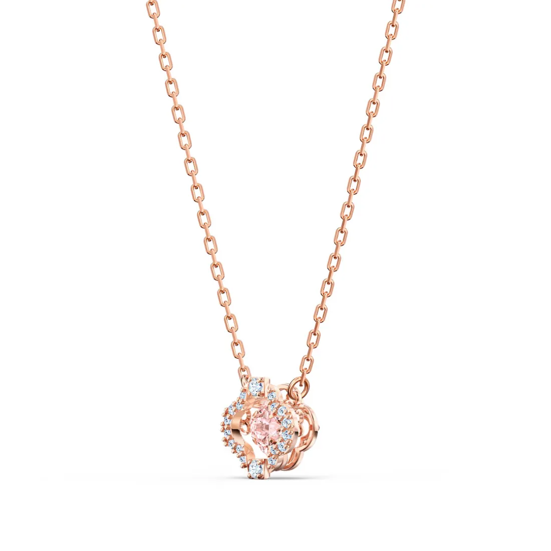 SET Swarovski 5516488 - Set collier et boucles d'oreilles métal rose pierres sertis blanc Femme