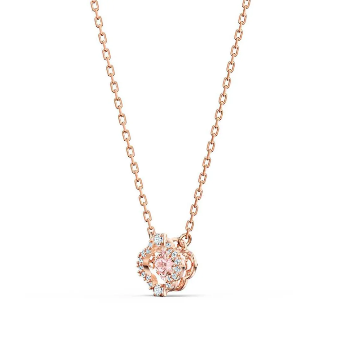 SET Swarovski 5516488 - Set collier et boucles d'oreilles métal rose pierres sertis blanc Femme